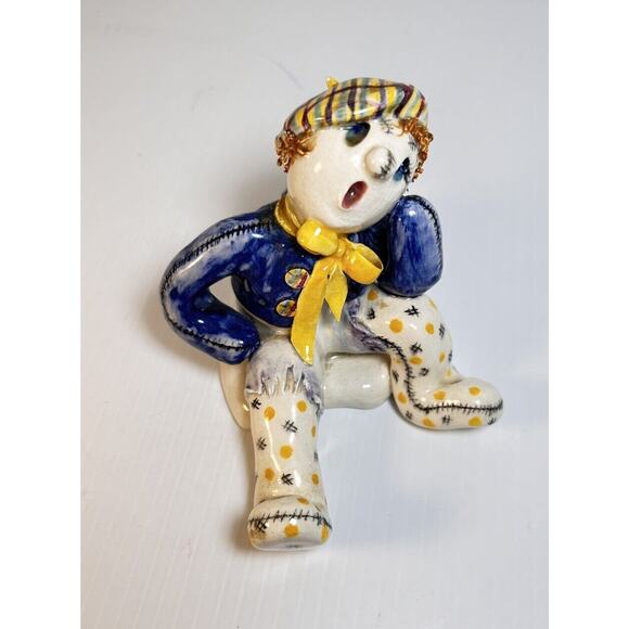Hand Crafted Ceramic "Jack" Clown Boy Figurine Whimsical Signed LaVora Unique - Picture 3 of 8